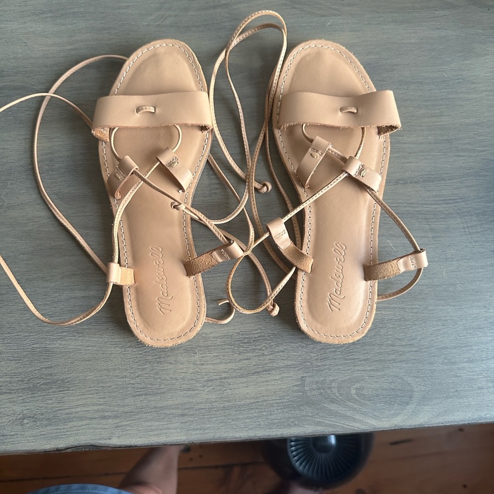 Madewell - The Boardwalk Lace-Up Sandal in Leather- Like New! Size 5.5